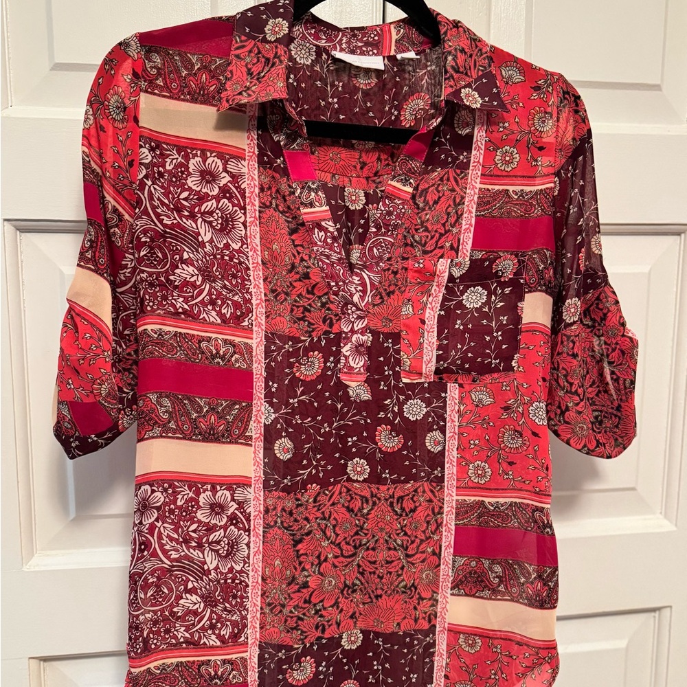 Boho Floral Patchwork Blouse